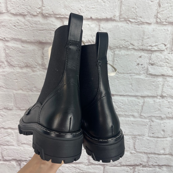 Rag & Bone Shiloh Black Leather Lace-Up Combat Boot Size 7.5 - Picture 2 of 9